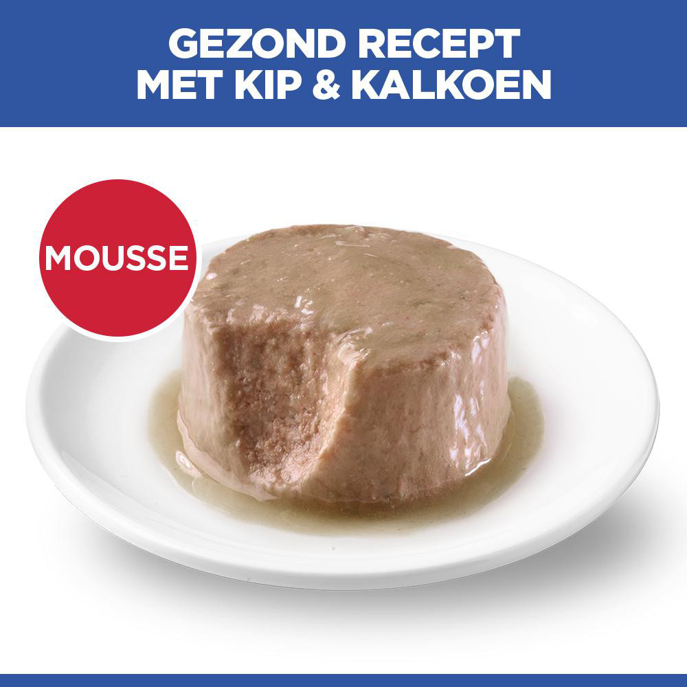 Hill's Kitten & Mother Tender Mousse nat kattenvoer met kip en kalkoen blik