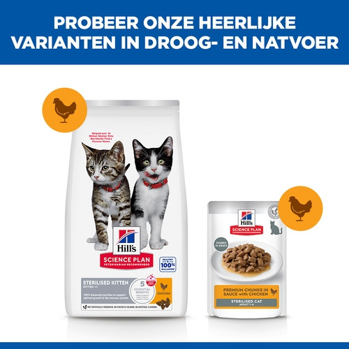 Hill's Kitten Sterilised kattenvoer met kip