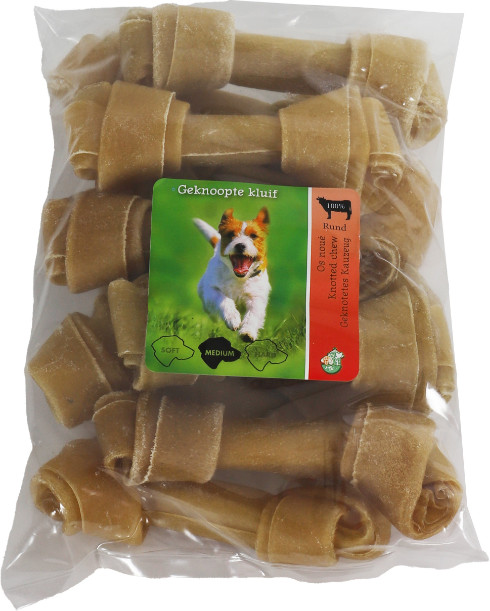 Brekz Rawhide - runderhuidbot geknoopt kauwsnack hond 13 cm