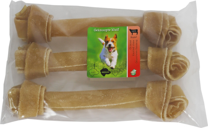 Brekz Rawhide - runderhuidbot geknoopt kauwsnack hond 25 cm