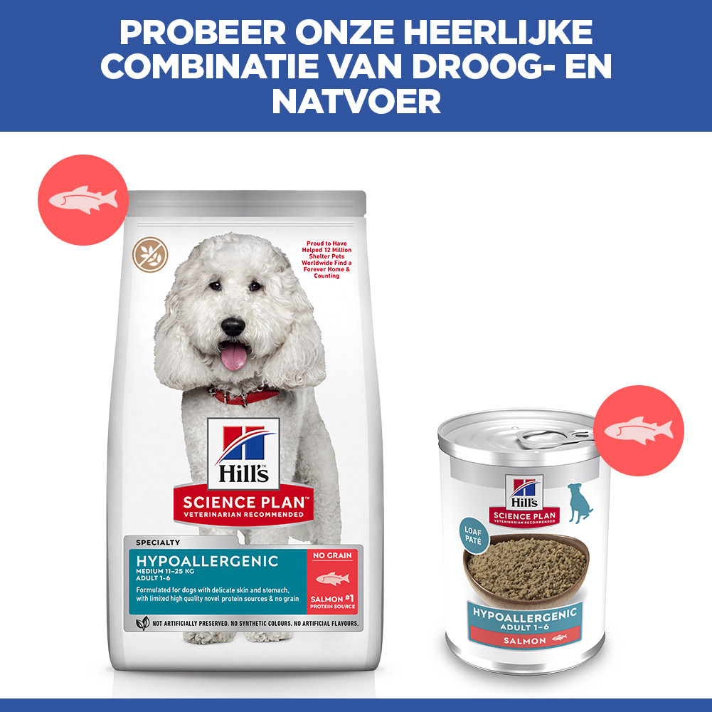 Hill's Adult Hypoallergenic nat hondenvoer met zalm blik