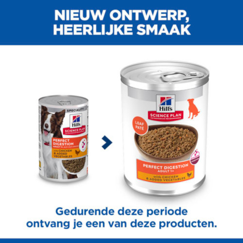 Hill's Adult Perfect Digestion met kip nat hondenvoer 363g blik