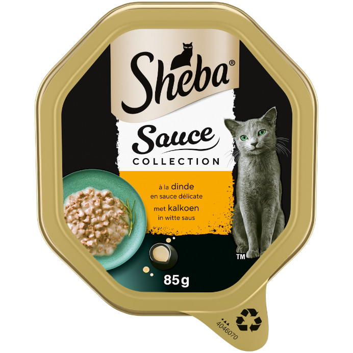 Sheba Mini Filets met rund en kalkoen in saus natvoer kat (kuipjes 85 g)