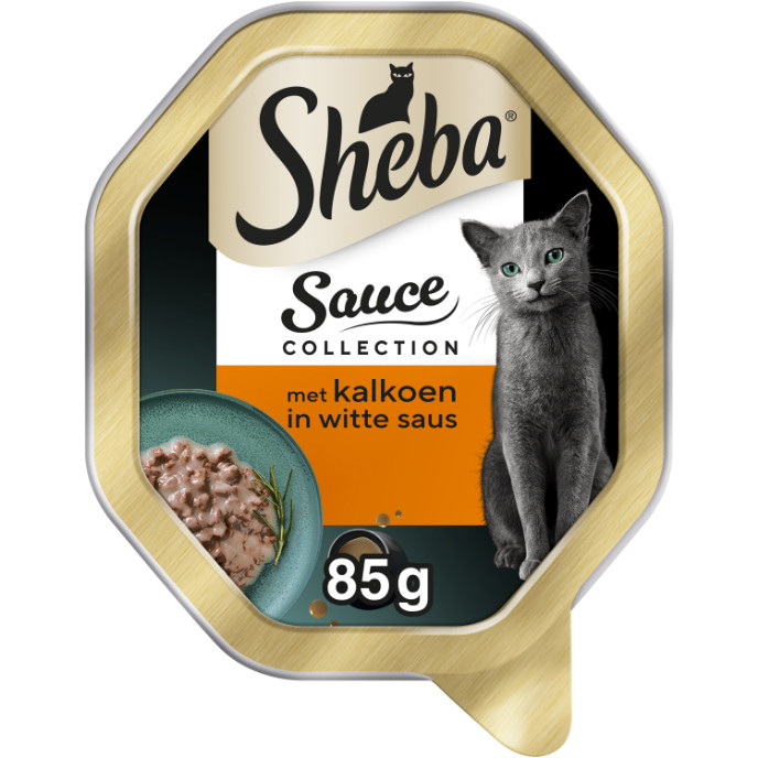 Sheba Mini Filets met rund en kalkoen in saus natvoer kat (kuipjes 85 g)