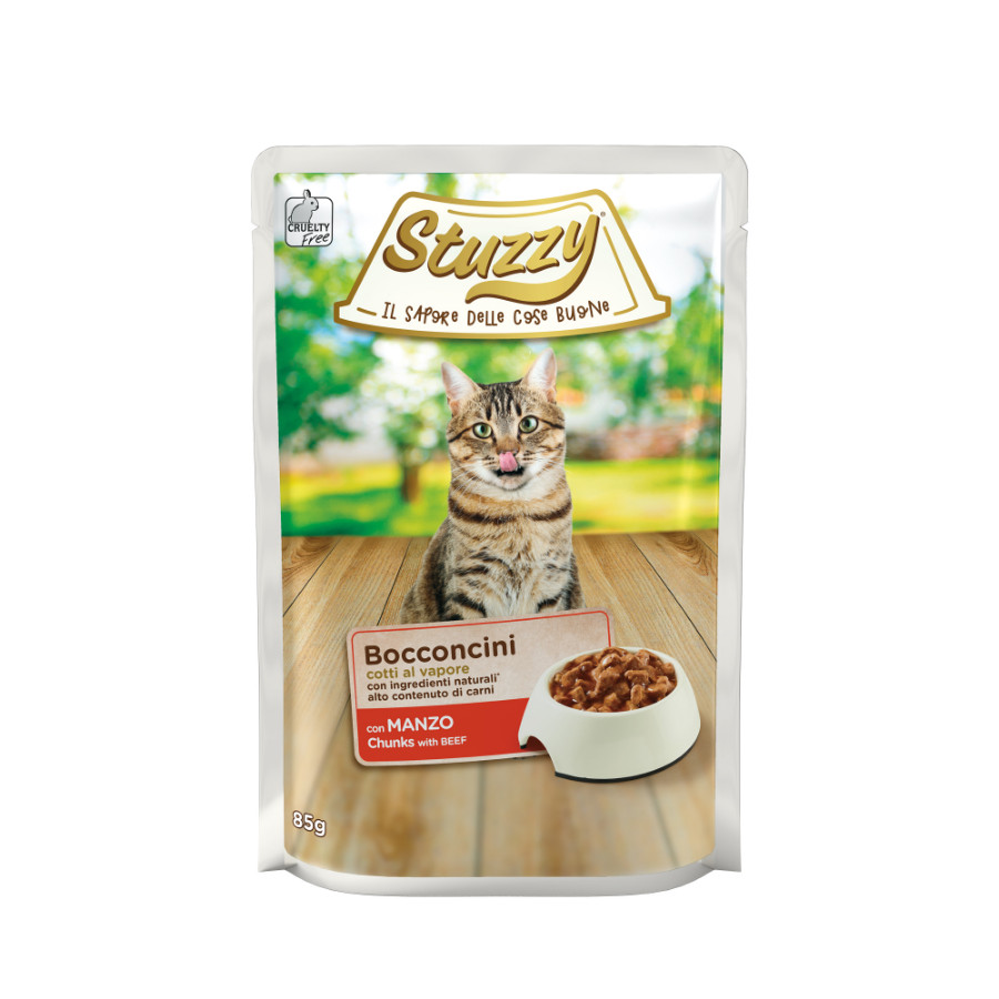 Stuzzy Chunks met rund nat kattenvoer (85 g)