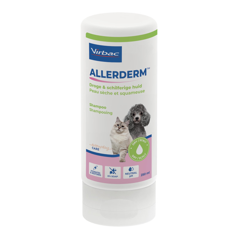 Allerderm shampoo droge & schilferige huid voor hond en kat