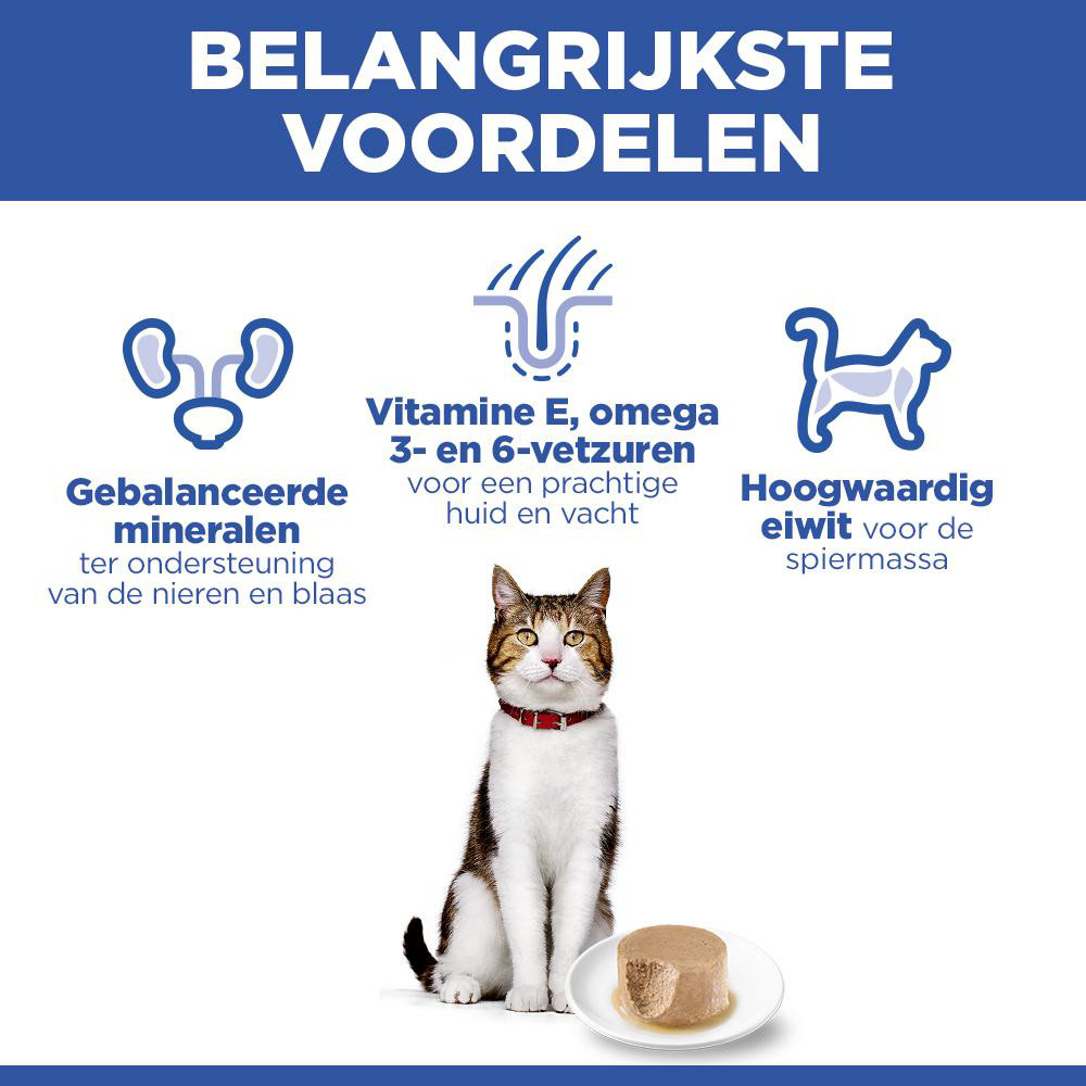 Hill's Mature Adult nat kattenvoer met zalm (mousse) blik