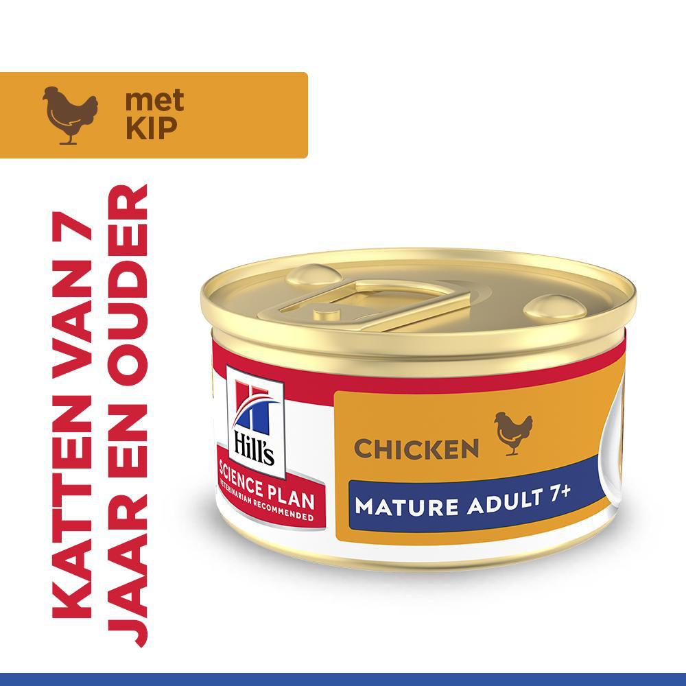 Hill's Mature Adult nat kattenvoer met zalm (mousse) blik