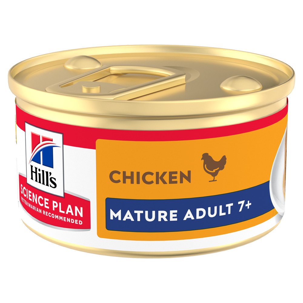 Hill's Mature Adult nat kattenvoer met zalm (mousse) blik