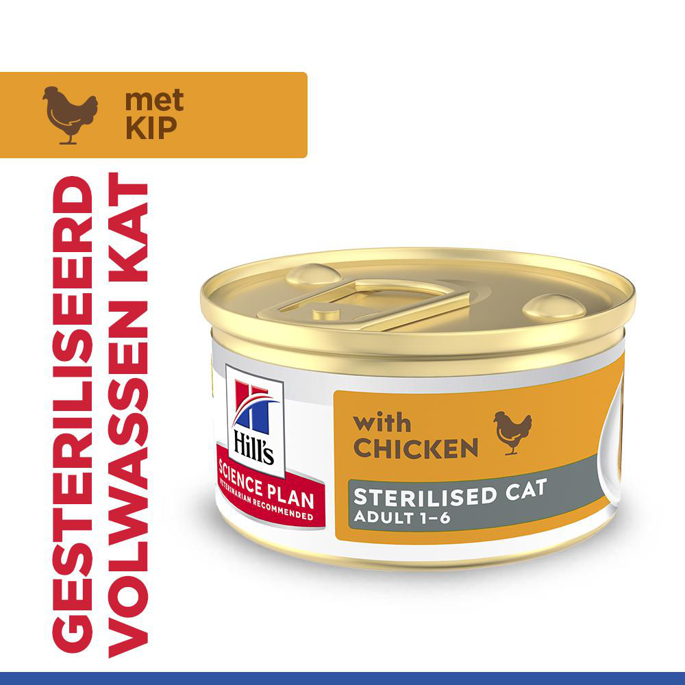 Hill's Adult Sterilised Cat nat kattenvoer met kip (mousse) blik