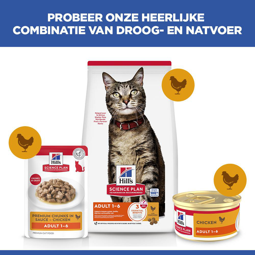 Hill's Adult nat kattenvoer met kip (mousse) blik