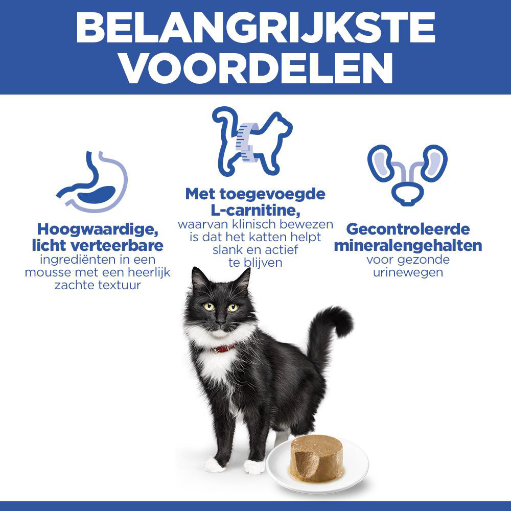 Hill's Mature Adult Sterilised Cat nat kattenvoer met kip (mousse) blik