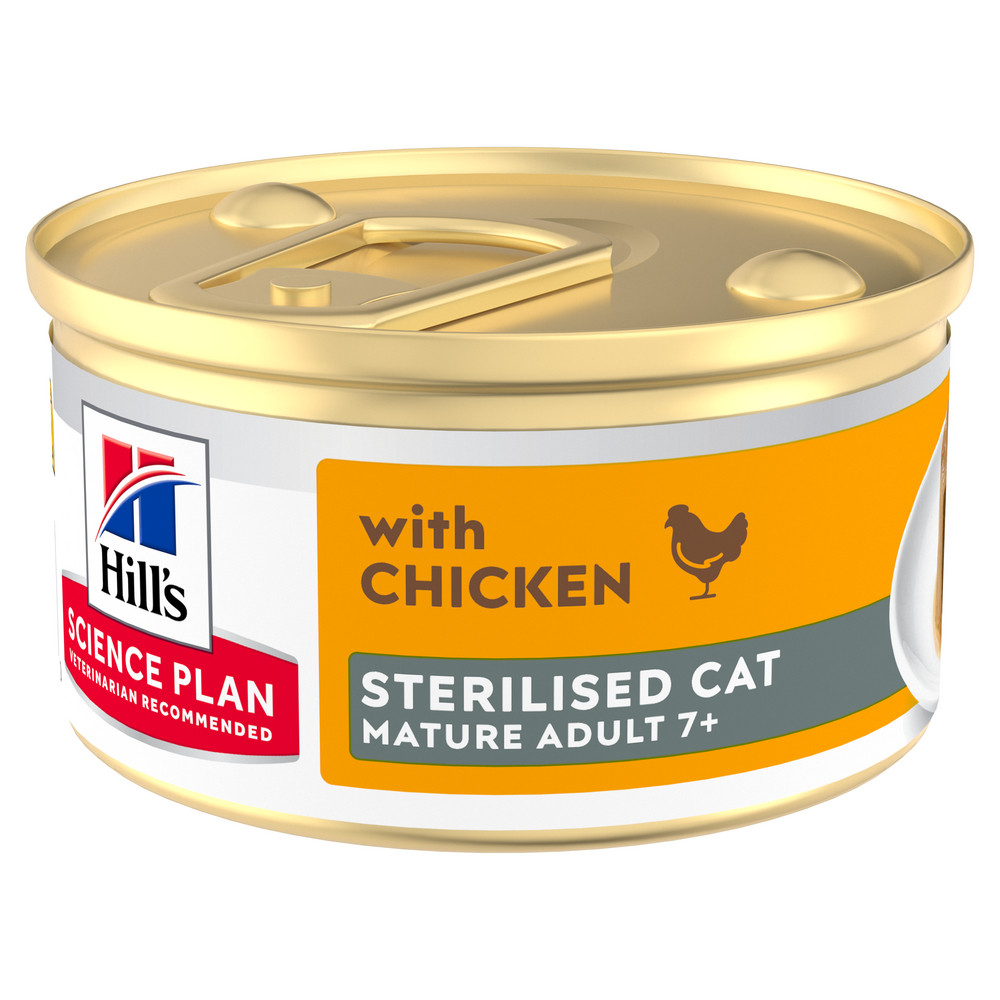 Hill's Mature Adult Sterilised Cat nat kattenvoer met kip (mousse) blik
