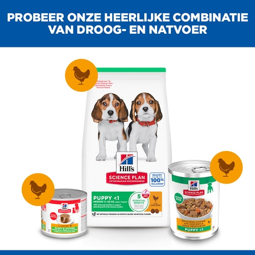 Hill's Puppy nat hondenvoer met kip en groenten (stoofpotje) blik