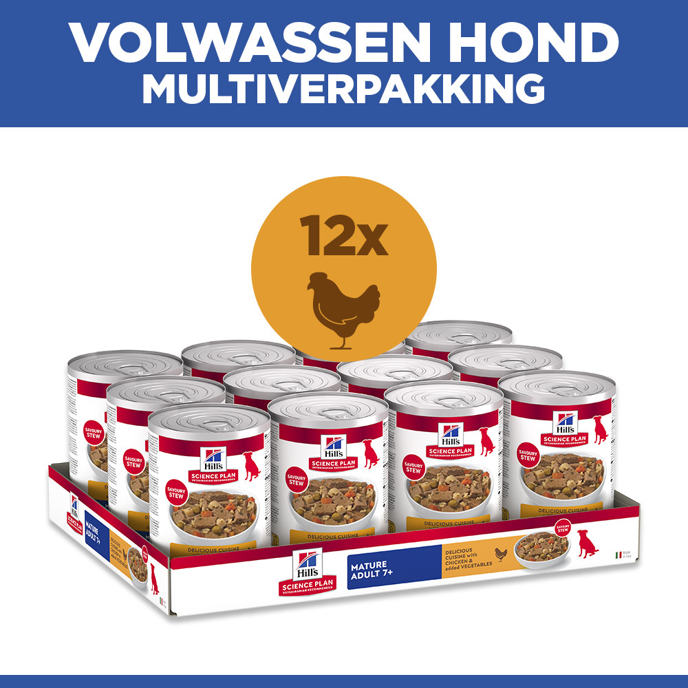 Hill's Mature Adult nat hondenvoer met kip en groenten (stoofpotje) blik