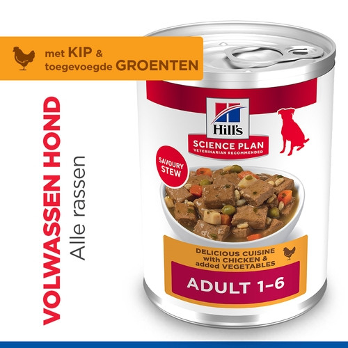Hill's Adult nat hondenvoer met kip en groenten (stoofpotje) blik