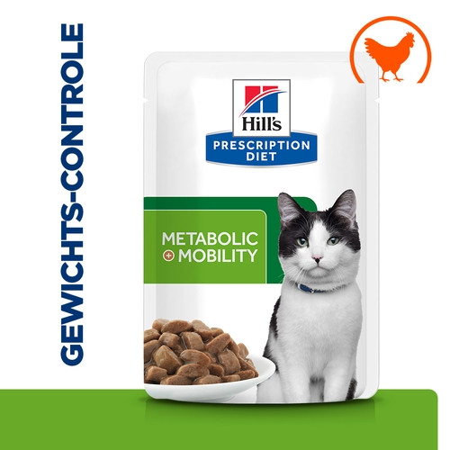 Hill's Prescription Diet J/D Weight Metabolic + Mobility nat kattenvoer met kip maaltijdzakje